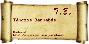Tánczos Barnabás névjegykártya